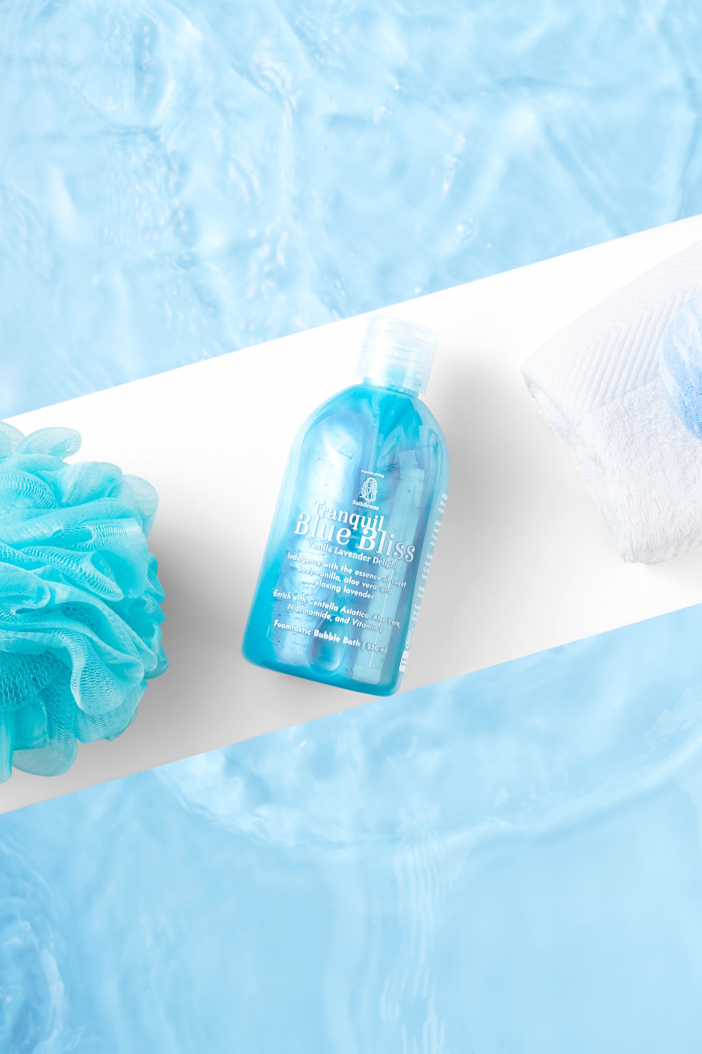 Tranquil Blue Bliss - Foamtastic Bubble Bath Gel 2in1 Daily Shower by BathBreeze Your Relaxing Companion