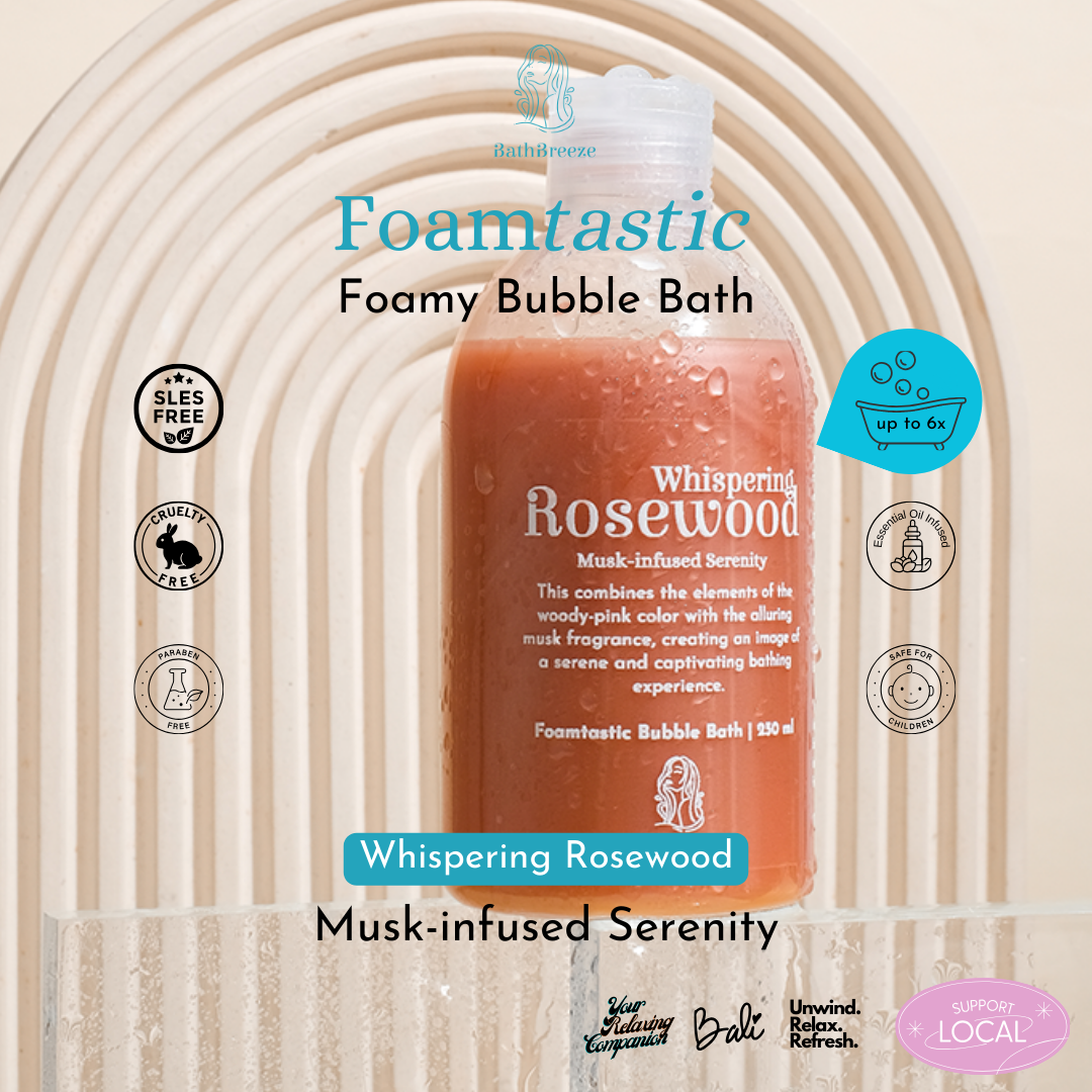 Whispering Rosewood - Foamtastic Bubble Bath Gel 2in1 Daily Shower by BathBreeze Your Relaxing Companion