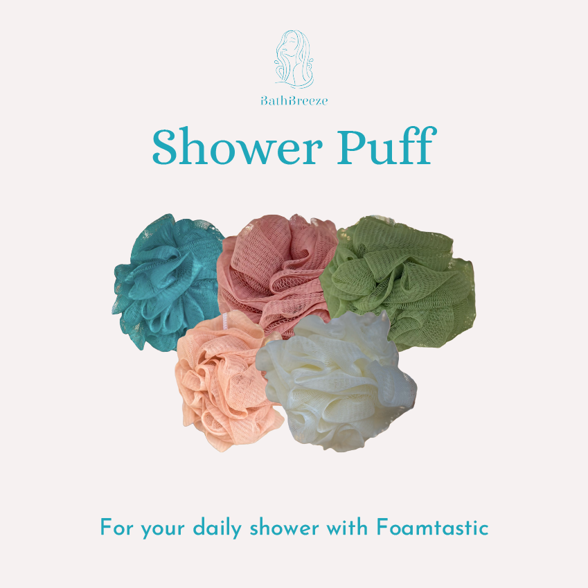 BathBreeze Shower Puff - Daily Shower Foamtastic - Goddess Green