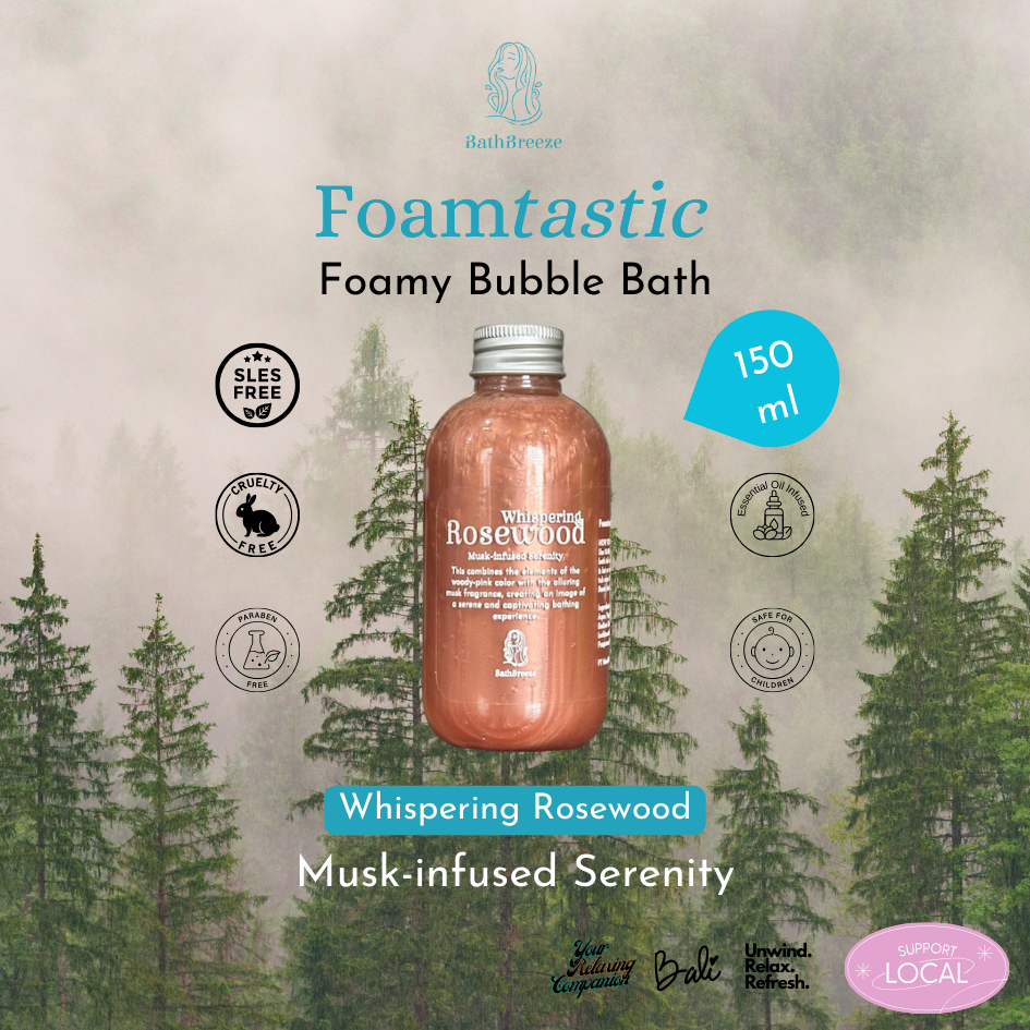 Whispering Rosewood - Foamtastic Bubble Bath Gel 2in1 Daily Shower by BathBreeze Your Relaxing Companion