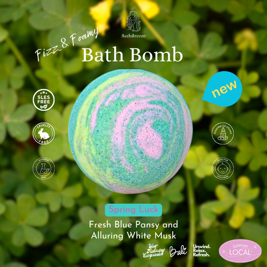 Spring Luck - Fizz & Foamy Bath Bomb by BathBreeze Your Relaxing Companion