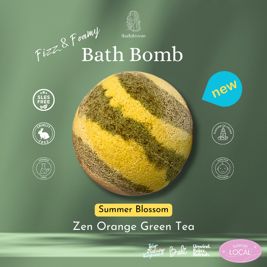 Summer Blossom - Fizz & Foamy Bath Bomb by BathBreeze Your Relaxing Companion
